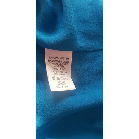 SOPRANO TURQUOISE DUAL SIDE SLIT CHIFFON SKIRT SZ L - Picture 4 of 5